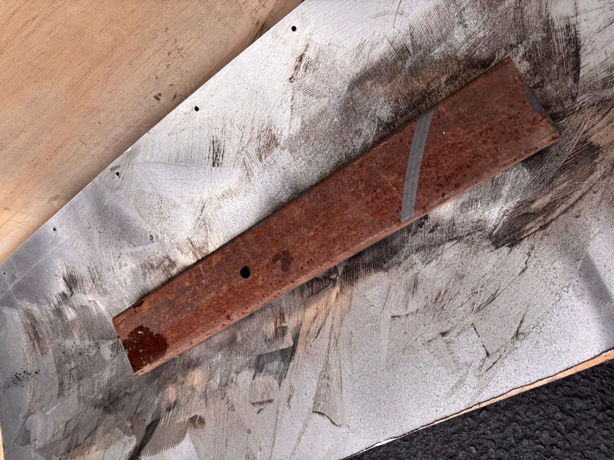 Heavily rusted bar stock before laser cleaning