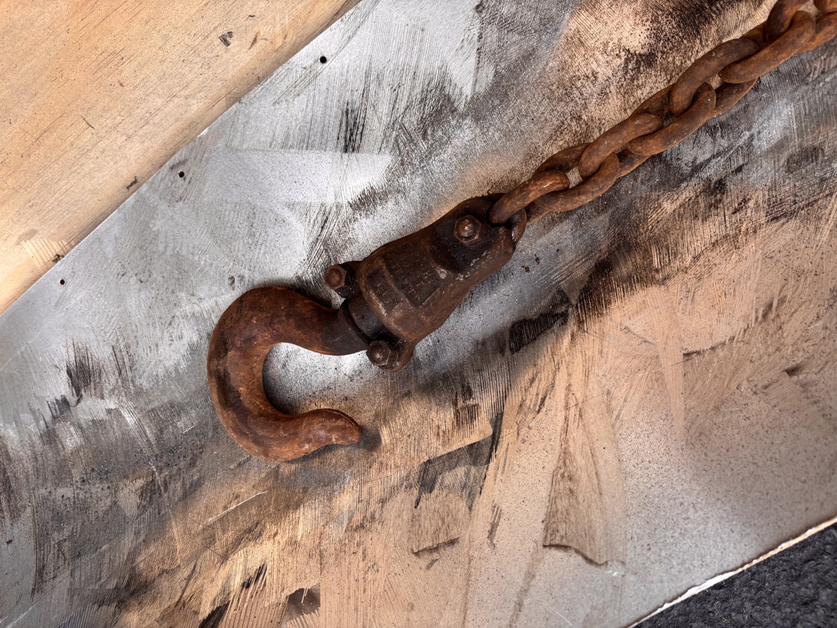 Wright hoist hook assembly — before cleaning