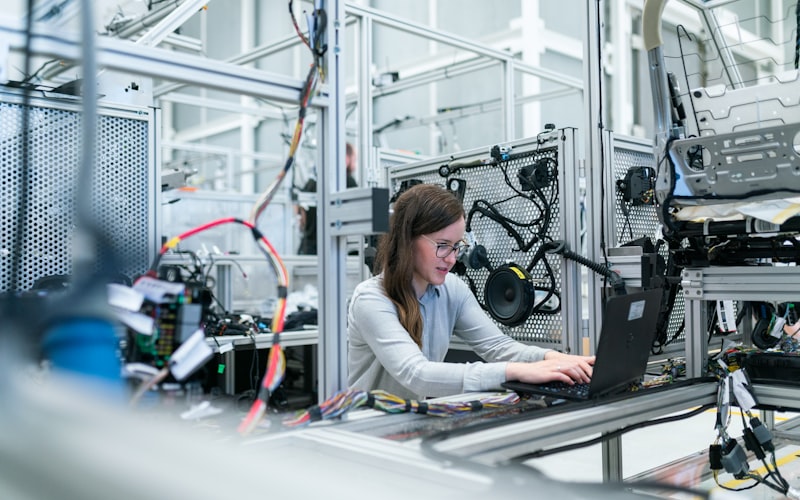 Manufacturing facility with industrial machinery