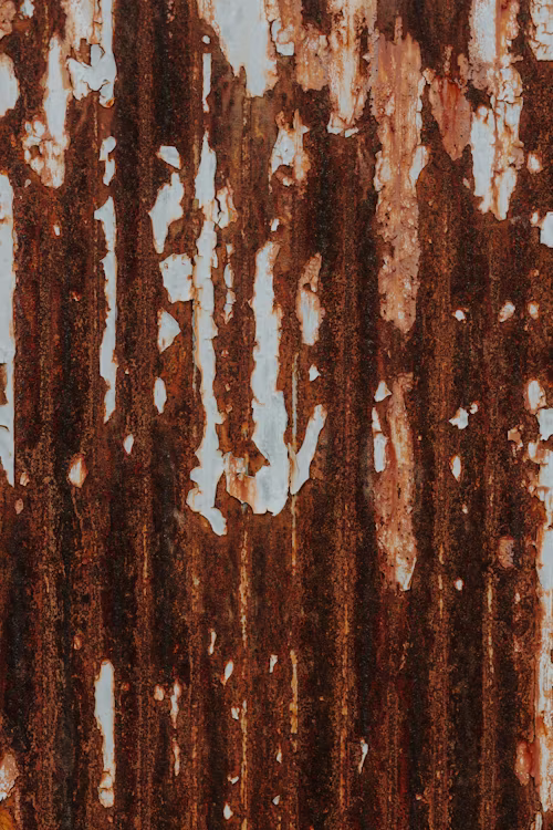 Rusty metal surface ready for laser cleaning